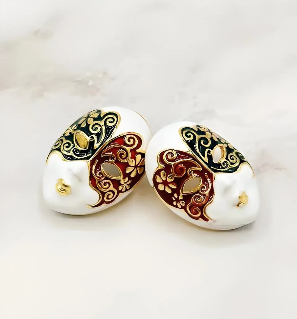 Carnival mask earrings