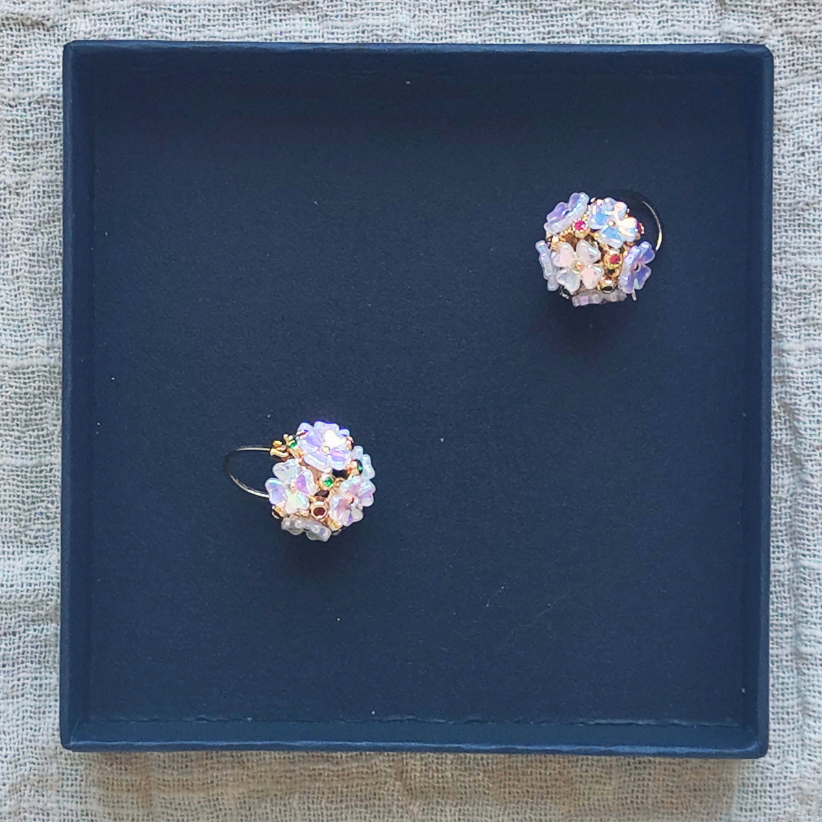 Romantic Flower Basket Hoop Earrings