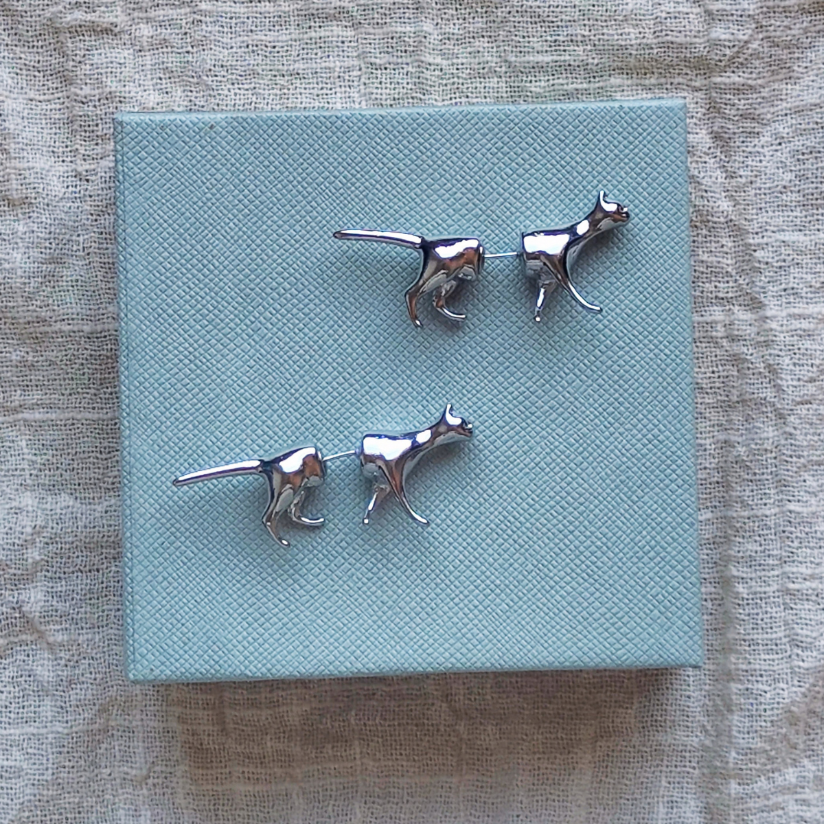Cat front & back earring