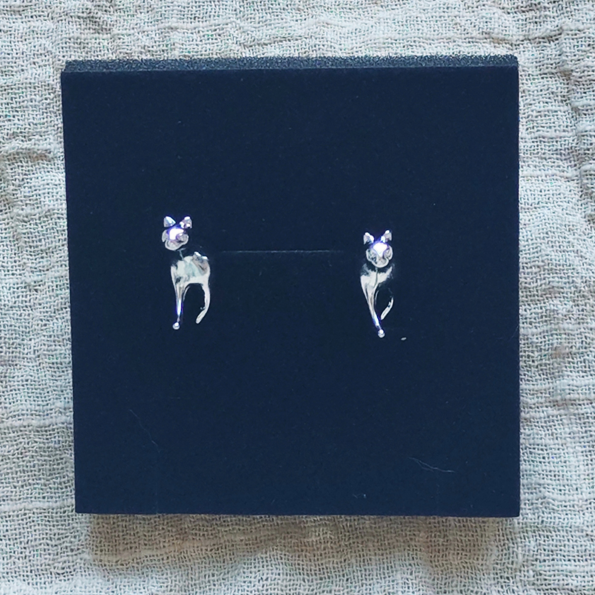 Cat front & back earring