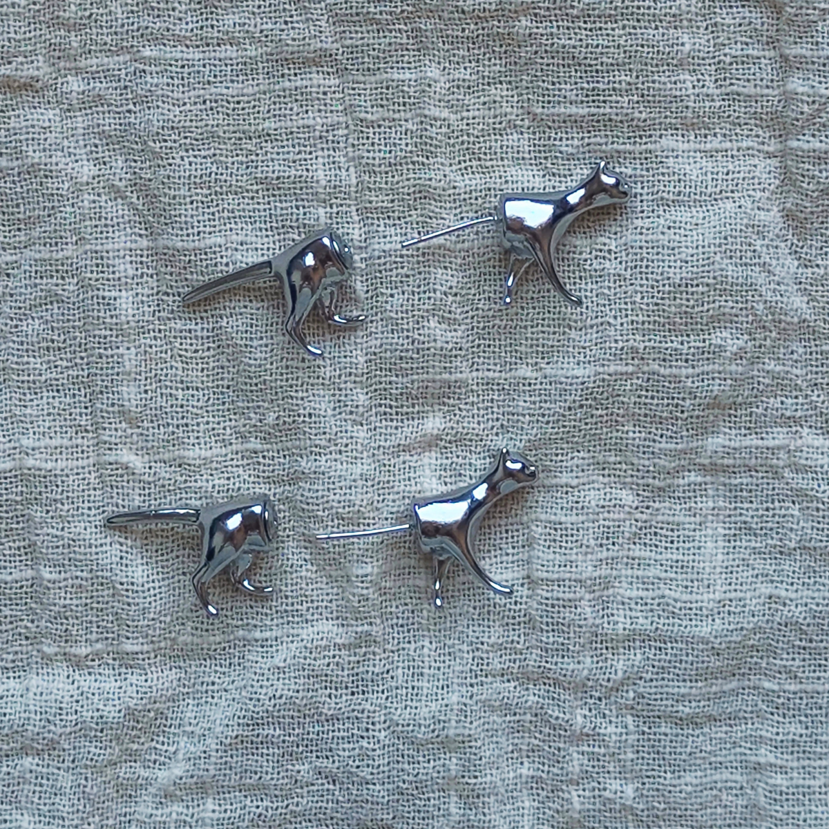 Cat front & back earring