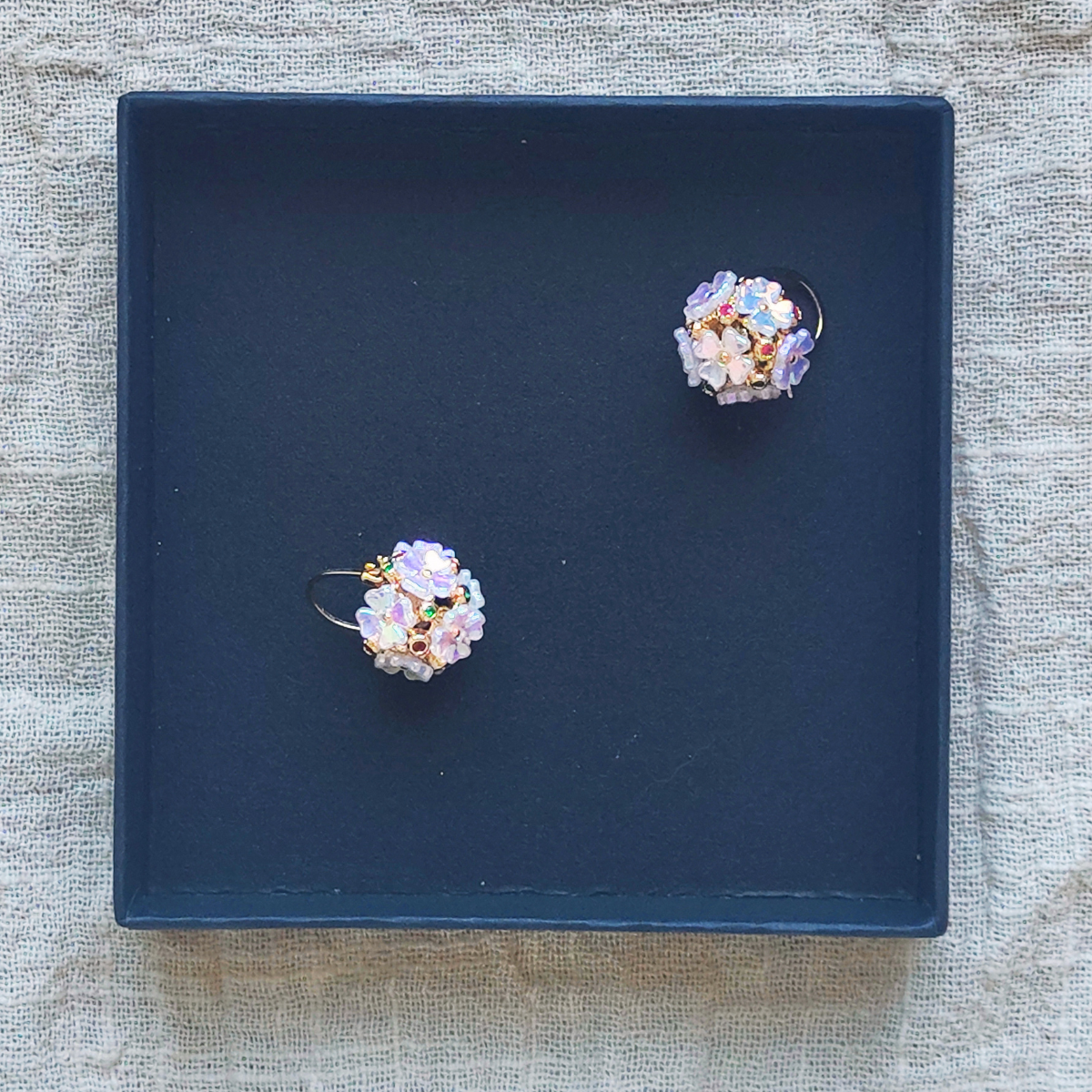 Romantic Flower Basket Hoop Earrings