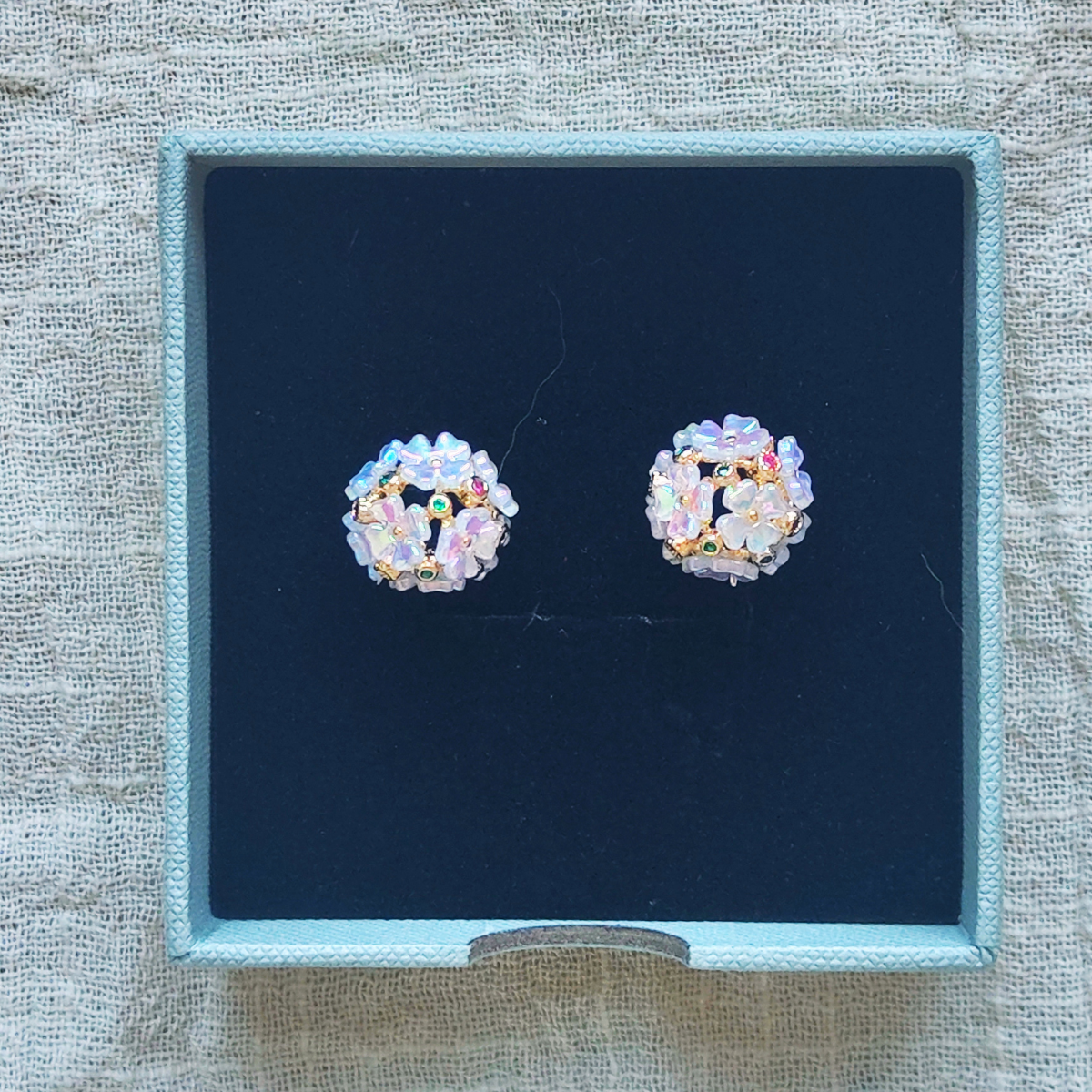 Romantic Flower Basket Hoop Earrings