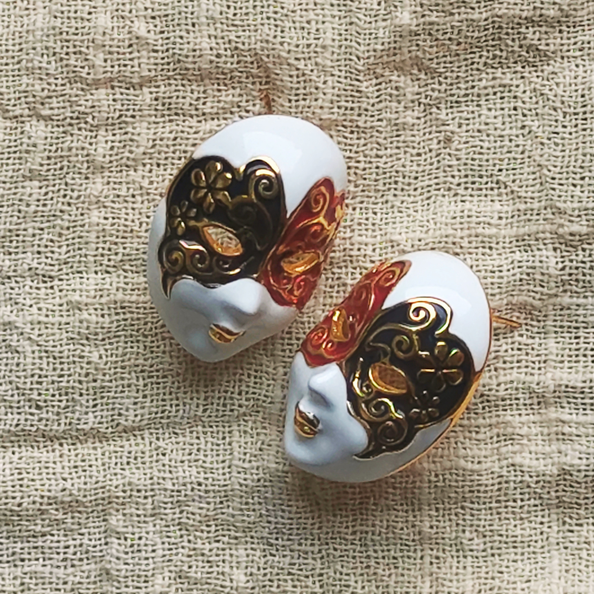 Carnival mask earrings
